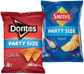 Doritos%2C+Smith%26rsquo%3Bs+Crinkle+Cut+Chips+380g+or+Red+Rock+Deli+Chips+290g+Party+Size+Selected+Varieties