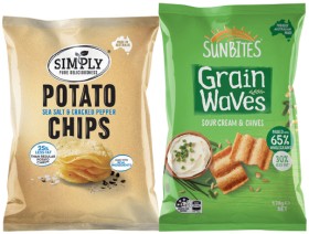 Sunbites+Grain+Waves+170g%2C+Simply+120g%2C+Smith%26%23039%3Bs+Baked+Chips+or+PopCorners+130g+Selected+Varieties