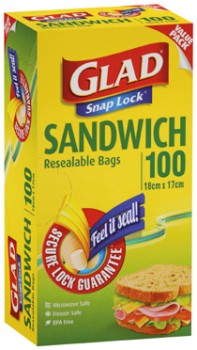 Glad+Snap+Lock+Resealable+Sandwich+Bags+100+Pack