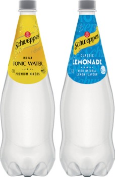 Schweppes+Mixers%2C+Soft+Drink+or+Natural+Mineral+Water+1.1Litre+Selected+Varieties