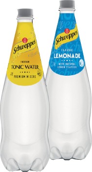 Schweppes+Soft+Drinks%2C+Mixers+or+Mineral+Water+1.1+Litre+Selected+Varieties