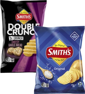 Smiths-Crinkle-Cut-or-Double-Crunch-Potato-Chips-150g-170g on sale