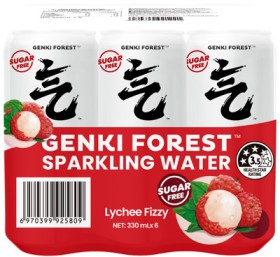 Genki+Forest+Sparkling+Water+Lychee+6x330mL