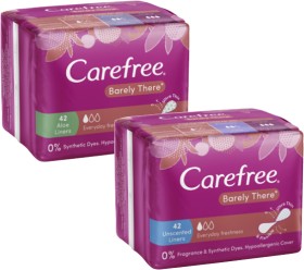 Carefree+Barely+There+Liners+Unscented+or+Aloe+42+Pack