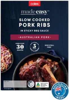 Coles+Made+Easy+Slow+Cooked+Pork+Ribs+in+Sticky+BBQ+Sauce+650g