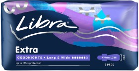 Libra+Goodnight+Pads+Extra+Long+%26amp%3B+Wide+6+Pack