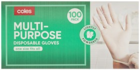 Coles+Multipurpose+Disposable+Latex+Gloves+100+Pack