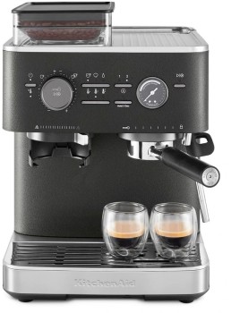 KitchenAid+Semi+Auto+Espresso+Machine+with+Burr+Grinder+in+Cast+Iron+Black