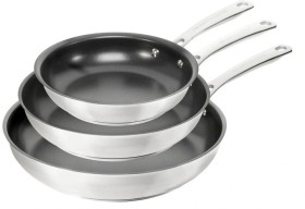 The+Cooks+Collective+ONE+Stainless+Steel+Non-Stick+20cm%2C+24cm+and+28cm+Frypan+Set