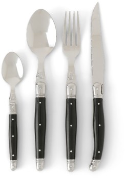 Heritage+24pc+Laguiole+Cutlery+Set+in+Black