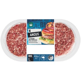 Woolworths+Australian+Angus+1%2F4+Pound+Beef+Burgers+454g+Pk+4