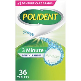 Polident+3+Minutes+Daily+Cleanser+for+Dentures+%26amp%3B+Partials+Pk+36