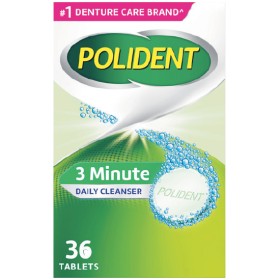 Polident+3+Minute+Daily+Cleanser+for+Dentures+%26amp%3B+Partials+Pk+36