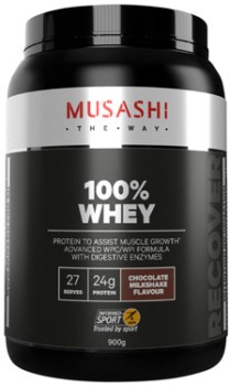 Musashi+100%25+Whey+Chocolate+Milkshake+Flavour+900g