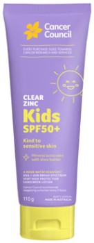 Cancer+Council+Clear+Zinc+Kids+SPF+50%2B+110g