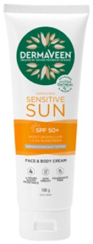 DermaVeen+Sensitive+Sun+SPF+50%2B+Moisturising+Sunscreen+Face+%26amp%3B+Body+Cream+100g