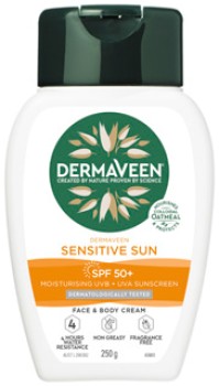 DermaVeen+Sensitive+Sun+SPF+50%2B+Moisturising+Sunscreen+Face+%26amp%3B+Body+Cream+250g