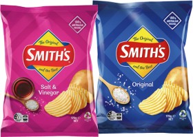 Smith%26%23039%3Bs+Crinkle+Cut+Chips+150%E2%80%91170g+or+Double+Crunch+150g+Selected+Varieties