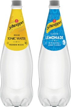 Schweppes+Mixers%2C+Soft+Drinks+or+Natural+Mineral+Water+1.1+Litre+Selected+Varieties