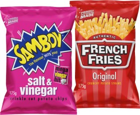 Samboy+Potato+Chips+or+French+Fries+175g+Selected+Varieties