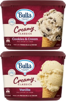 Bulla+Creamy+Classics+Ice+Cream+2+Litre+Selected+Varieties