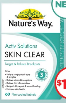 NEW+Nature%26%23039%3Bs+Way+Activ+Solutions+Skin+Clear+60+Tablets%2A