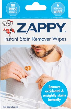 NEW+Zappy+Instant+Stain+Remover+Wipes+6+Pack