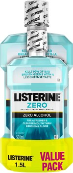 Listerine+Zero+Antibacterial+Mouthwash+Zero+Alcohol+1.5L+Value+Pack%2A