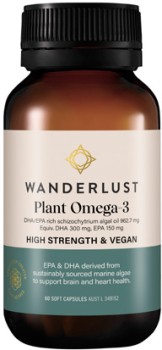 Wanderlust+Plant+Omega-3+60+Capsules