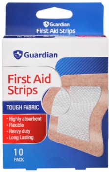 Guardian+First+Aid+Strips+Tough+Fabric+10+Pack