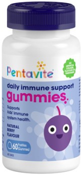 Pentavite+Daily+Immune+Support+Berry+Flavour+60+Gummies