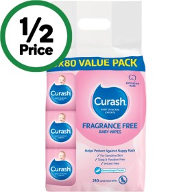 Curash+Baby+Wipes+Fragrance+Free+Pk+240