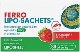 Ferro+Lipo-Sachets+Strawberry+Flavour+30+x+5g+Sachets