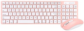 Bonelk+KM-322+Slim+Wireless+Keyboard+%26amp%3B+Mouse+Combo+-+Rose