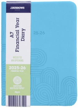 JBurrows-A7-Week-to-View-FY2526-Embossed-Diary-Teal on sale