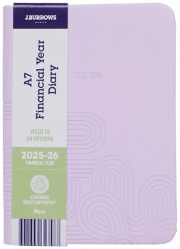 JBurrows-A7-Week-to-View-FY2526-Embossed-Diary-Pink on sale
