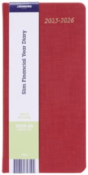 JBurrows-Slim-Week-to-View-FY2526-Textured-Diary-Berry on sale