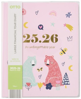Otto-Large-Week-to-View-FY2526-Cute-Diary-Bears on sale