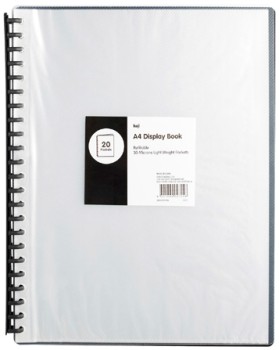 Keji-A4-Refillable-Display-Book-Clear-Black on sale