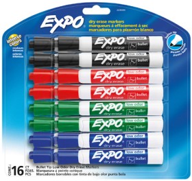 Expo+Assorted+Whiteboard+Markers+16+Pack+-++Bullet