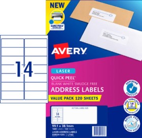 Avery-Laser-Address-Labels-14UP-120-Sheets on sale