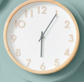 Otto-30cm-Wall-Clock-NaturalWhite on sale