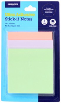 NEW-JBurrows-Ultra-Adhesive-Stick-it-Notes-3-Pack-Sunset on sale