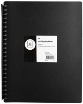 Keji+A4+20+Pocket+Refillable+Display+Books+-+Light+Weight+Black
