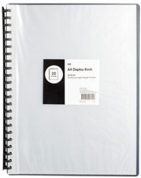 Keji+A4+20+Pocket+Refillable+Display+Books+-+Clear+and+Black
