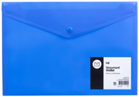 Keji+A4+Button+Document+Wallet+-+Blue