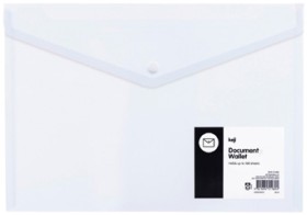 Keji+A4+Button+Document+Wallet+-+Clear