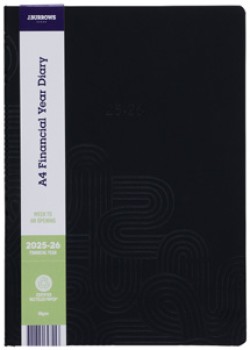 JBurrows-A4-Week-To-View-FY2526-Embossed-Diary-Black on sale