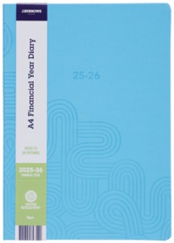 JBurrows-A4-Week-To-View-FY2526-Embossed-Diary-Teal on sale