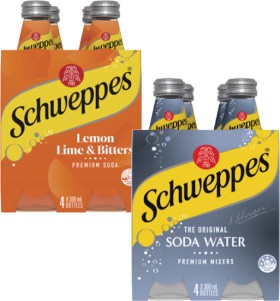 Schweppes+Mixers%2C+Soft+Drink+or+Mineral+Water+4x300mL